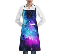 OTTKGGA Delantales impermeables con estampado de estrellas y ríos, bolsillos grandes, ajustables, para cocina, hornear, jardín, barbacoa, pintura, blanco, Taille unique