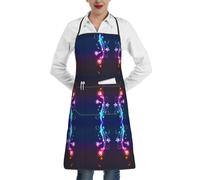 OTTKGGA Delantales impermeables con estampado de flores y luz fresca, bolsillos grandes, ajustables, cocina, hornear, jardín, barbacoa, pintura, blanco, Taille unique