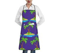 OTTKGGA Delantales impermeables con estampado de palmera en 3D, bolsillos grandes, ajustables, para cocina, hornear, jardín, barbacoa, pintura, blanco, Taille unique