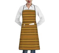 OTTKGGA Delantales impermeables con estampado de triángulos amarillos y marrones, bolsillos grandes, ajustables, para cocina, cocina, hornear, jardín, barbacoa, pintura, blanco, Taille unique