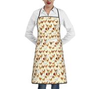OTTKGGA Delantales impermeables con estampado de una cría de pollos, bolsillos grandes, ajustables, para cocina, cocina, hornear, jardín, barbacoa, pintura, blanco, Taille unique