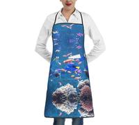 OTTKGGA Delantales impermeables con estampado en alta definición con bolsillos grandes, ajustables, para cocina, cocina, hornear, jardín, barbacoa, pintura, blanco, Taille unique