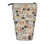 OTTKGGA Dog Bones - Estuche telescópico para lápices con cremallera, portátil, para escuela, oficina, estudiante, Black, Talla única