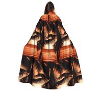 OTTKGGA Dusk Tropical Beach Palm - Capa con capucha para adultos, disfraz de cosplay, fiesta, carnaval, máscaras, misteriosa, vampiros, bruja