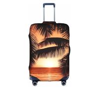 OTTKGGA Dusk Tropical Beach Palm - Funda protectora para maleta, elástica, antiarañazos, esencial de viaje, se adapta a equipaje de 18 a 32 pulgadas, White, S