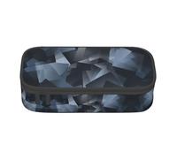 OTTKGGA Estuche organizador de papelería con cremallera de gran capacidad, diseño de mosaico gris, bolsa de maquillaje para escuela, oficina, viajes, Black, Talla única, Maleta