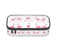 OTTKGGA Flamingos On White - Estuche con cremallera de gran capacidad, organizador de artículos de papelería, bolsa de maquillaje para escuela, oficina, viajes, Black, Talla única, Maleta