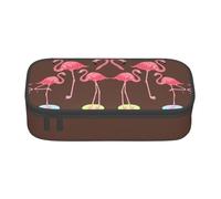 OTTKGGA Four Flamingos - Estuche organizador de papelería con cremallera de gran capacidad para escuela, oficina, viajes, Black, Talla única, Maleta