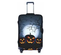 OTTKGGA Funda para maleta de Halloween con calabazas, protector de equipaje, elástico, antiarañazos, esencial de viaje, se adapta a equipaje de 18 a 32 pulgadas, White, L
