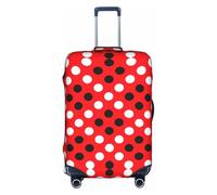 OTTKGGA Funda protectora elástica para maleta, diseño de lunares, color rojo y blanco, antiarañazos, se adapta a equipaje de 18 a 32 pulgadas, White, L