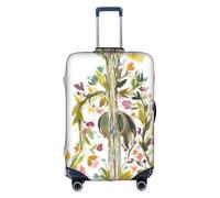 OTTKGGA Funda protectora para maleta de guitarra, diseño de flores, elástica, antiarañazos, se adapta a equipaje de 18 a 32 pulgadas, White, XL