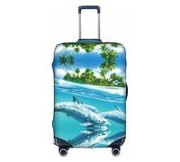 OTTKGGA Funda protectora para maleta de peces marinos subacuáticos, elástica, antiarañazos, esencial de viaje, se adapta a equipaje de 18 a 32 pulgadas, White, XL