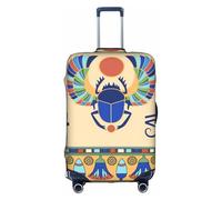 OTTKGGA Funda protectora para maleta, diseño de escarabajo egipcio, elástica, antiarañazos, se adapta a equipaje de 18 a 32 pulgadas, White, S