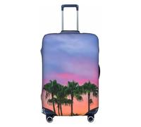 OTTKGGA Funda protectora para maleta, diseño de nubes coloridas, diseño de palmeras, elástica, antiarañazos, para equipaje de 18 a 32 pulgadas, White, L