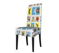OTTKGGA Fundas para sillas de comedor con diseño de rompecabezas, protector de asiento de silla alta, extraíble, lavable, comedor, ceremonia de hotel