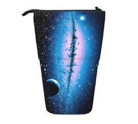 OTTKGGA Galaxy Stand Up - Estuche telescópico organizador de papelería con cremallera, portátil, para escuela, oficina, estudiante, Black, Talla única