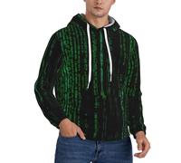 OTTKGGA Hacker Era - Sudadera con capucha para hombre, de forro polar, con bolsillo, cordón, para uso diario, pasear y viajar, Negro, XS