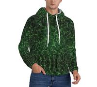 OTTKGGA Hacker Era - Sudadera con capucha para hombre, de forro polar, con bolsillo, cordón, para uso diario, pasear y viajar, Negro, XXL