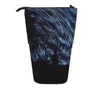 OTTKGGA Hd Pretty Galaxy - Estuche telescópico para lápices, organizador de papelería con cremallera, portátil, para escuela, oficina, estudiante, Black, Talla única