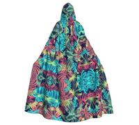 OTTKGGA Ilustración Digital Art Capa con capucha de hoja de mago de la Parca Vampiro Fiesta Halloween Adulto Cosplay Disfraz de escenario