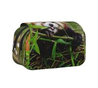 OTTKGGA Little Red Panda - Estuche doble para bolígrafos, papelería, bocetos, escuela, viajes, Black, One Size, Clásico