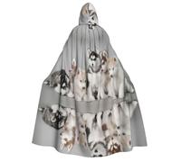OTTKGGA Lovely Husky - Capa con capucha para adultos, decoración de fiesta, bruja, vampiros, Halloween, Navidad, disfraz de cosplay