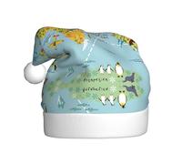 OTTKGGA Mapa del mundo. Sombrero de Navidad para adultos, gorro decorativo de felpa, suave, no destiñe, fiestas, decoración de Año Nuevo