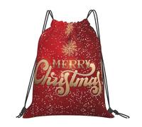 OTTKGGA Merry Christmas Too - Mochilas con cordón, impermeables, para natación, gimnasio, gran capacidad, ligeras, viajes, playa, White, One Size, Casual