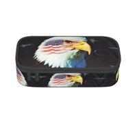 OTTKGGA Patriotic Eagle - Estuche organizador de artículos de papelería, bolsa de maquillaje para escuela, oficina, viajes, Black, Talla única, Maleta