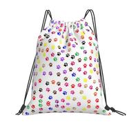 OTTKGGA Paw Prints - Bolsas con cordón impermeables para natación, gimnasio, gran capacidad, ligeras, para viajes y playa, White, One Size, Casual