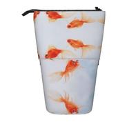 OTTKGGA Pequeño pez dorado nadando en el agua, estuche telescópico organizador de papelería con cremallera, portátil, para escuela, oficina, estudiante, Black, Talla única