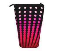 OTTKGGA Pink Modern Dots - Estuche telescópico para lápices con cremallera, portátil, para escuela, oficina, estudiante, Black, Talla única