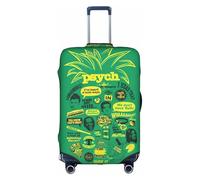 OTTKGGA Psych - Funda para maleta con cita de piña, protector de equipaje, elástico, antiarañazos, esencial de viaje, se adapta a equipaje de 18 a 32 pulgadas, White, M