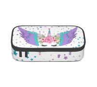 OTTKGGA Purple Wings - Estuche organizador de artículos de papelería, bolsa de maquillaje para escuela, oficina, viajes, Black, Talla única, Maleta