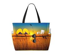 OTTKGGA Reeds By The River - Bolsa de viaje de gran capacidad para playa, múltiples bolsillos con cremallera, impermeable, para piscina, vacaciones, gimnasio, Black, Talla única