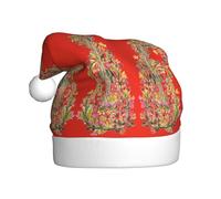 OTTKGGA Sombrero de Navidad para adultos, diseño de flores, guitarra, gorro decorativo de felpa, suave, no destiñe, fiestas, decoración de Año Nuevo