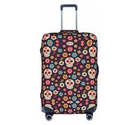 OTTKGGA Sugar Skulls - Funda protectora para maleta, elástica, antiarañazos, para equipaje de 18 a 32 pulgadas, White, S