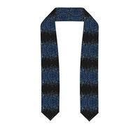 OTTKGGA The Blue Binary - Bufanda de graduación con borde plano, borde angular, ceremonias de graduación, iglesia, Aplanado, Talla única