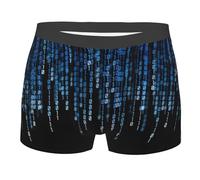 OTTKGGA The Blue Binary - Calzoncillos tipo bóxer para hombre, sin costuras, transpirables, suaves, ligeros, varios tamaños, Negro, M