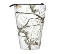 OTTKGGA White Trees - Estuche telescópico de pie con cremallera, portátil, para escuela, oficina, estudiante, Black, Talla única