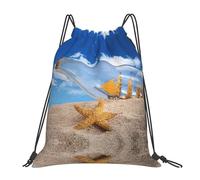 OTTKGGA Wishing Bottle Seascape - Mochilas impermeables con cordón para natación, gimnasio, gran capacidad, ligeras, viajes, playa, White, One Size, Casual