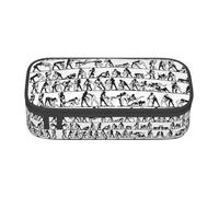 OTTKGGA Wrestlers Sports - Estuche con cremallera de gran capacidad, organizador de artículos de papelería, bolsa de maquillaje para escuela, oficina, viajes, Black, Talla única, Maleta