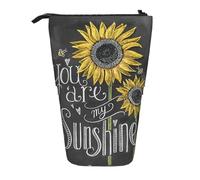 OTTKGGA You are My Sunshine - Estuche telescópico de pie para lápices, organizador de papelería con cremallera, portátil, para escuela, oficina, estudiante, Black, Talla única