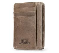 Otto Angelino Cartera con Tarjetero de Cuero Genuino Delgado para Hombres - Múltiples Ranuras para Tarjetas de Crédito, Tarjetas Débito, de Banco y de Negocios, Bloqueo DE RFID (Visón)