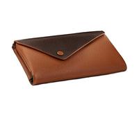 OTTO ANGELINO Cartera de Cuero Genuino con Ventanilla para Carnet, Cremallera y Correa de Muñeca, Unisex
