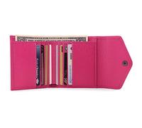 Otto Angelino Cartera de hombre con cremallera, Cartera de dos pliegues, Anti-RFID, Cuero de vacuno italiano, Delgada y cómoda para viaje, Espacios para tarjeta de crédito y ventana para DNI