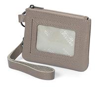 Otto Angelino Cartera de hombre minimalista con cierre de broche, Anti-RFID, Delgada, de cuero italiano, Porta tarjetas, Portadocumentos, Monedero con cremallera, Acceso fácil a DNI y tarjetas