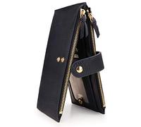 Otto Angelino Cartera sobre de cuero genuino, Bloqueo de RFID, Unisex