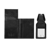 Otto Angelino Porta Pasaporte de Cuero Real - Bloqueo de RFID, Compartimiento para Billetes de avión, Etiquetas para Equipaje, Unisex