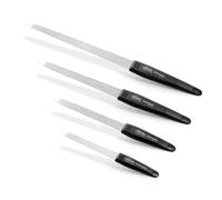 Otto Herder manicure Lima de uñas - 4 piezas de lima de zafiro Solingen 3.5"/5"/6"/7" con mango negro hoja gruesa y fina